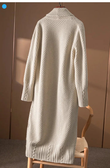 Getadme Casual Long Cashmere Cardigan Women Tops Vintage Loose Sweater Coat Solid Oversized Jumper Korean Fashion Clothes